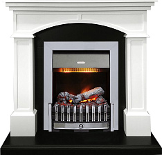 Каминокомплект Dimplex Langford очаг Danville Chrome FB2 белый с черным Dimplex Langford очаг Danville Chrome FB2 белый с черным