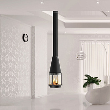 Камин Arlet, центральный, подвесной, высокое стекло, черный (Traforart) Камин Arlet, центральный, подвесной, высокое стекло, черный (Traforart)