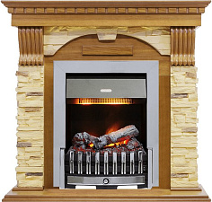 Каминокомплект Dimplex Dublin очаг Danville Chrome FB2 дуб/сланец Dimplex Dublin очаг Danville Chrome FB2 дуб/сланец