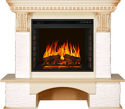 Каминокомплект Royal Flame Pierre Luxe с очагом Vision 23 EF LED FX сланец белый/слоновая кость с патиной Royal Flame Pierre Luxe с очагом Vision 23 EF LED FX сланец белый/слоновая кость с патиной