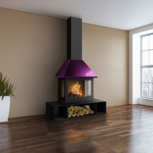 Камин Sandra, пристенный, черный, RAL (Traforart)_0 Камин Sandra, пристенный, черный, RAL (Traforart)_0