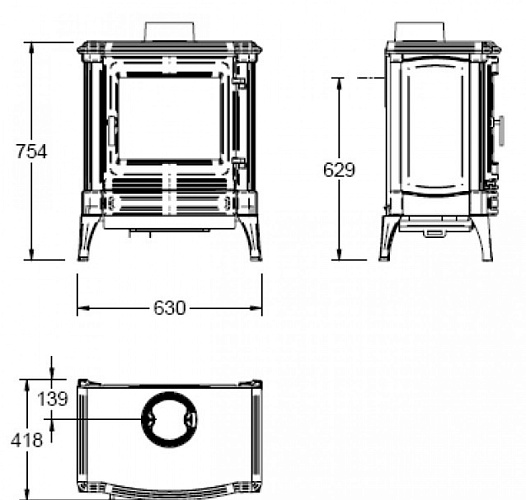 Чугунная печь S33, графит (Efel/Nestor Martin)_1 Чугунная печь S33, графит (Efel/Nestor Martin)_1