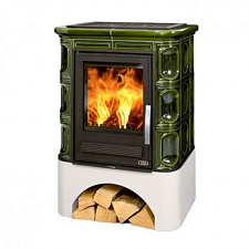 Кафельная печь Marina KP вставка комбо, белый цоколь зеленая Кафельная печь Marina KP вставка комбо, белый цоколь зеленая