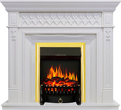 Каминокомплект Royal Flame Alexandria очаг Fobos FX Brass махагон коричневый антик Royal Flame Alexandria очаг Fobos FX Brass махагон коричневый антик