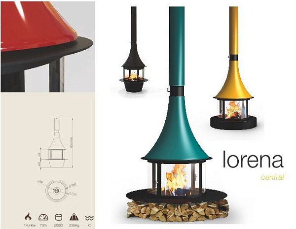 Камин Lorena, центральный, RAL Dorado (Traforart)_1 Камин Lorena, центральный, RAL Dorado (Traforart)_1