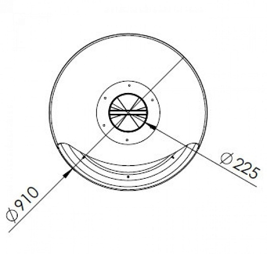 Камин DORIA центр., двухстор., без системы вращ., серый (Traforart)_1 Камин DORIA центр., двухстор., без системы вращ., серый (Traforart)_1
