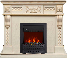 Каминокомплект Royal Flame Corsica с очагом Aspen Black слоновая кость с патиной Royal Flame Corsica с очагом Aspen Black слоновая кость с патиной