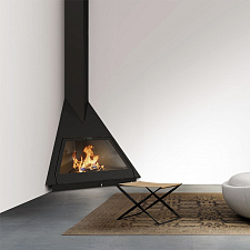 Камин Foxi, угловой, подвесной, черный (Traforart) Камин Foxi, угловой, подвесной, черный (Traforart)