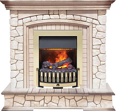 Каминокомплект Dimplex Preston очаг Danville Brass FB2 белый/слоновая кость с патиной Dimplex Preston очаг Danville Brass FB2 белый/слоновая кость с патиной