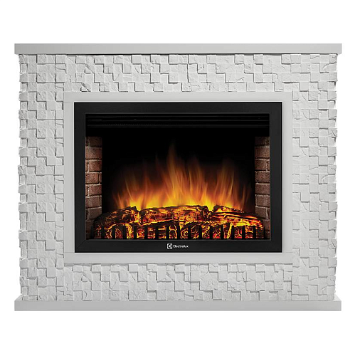 Каминокомплект:Очаг Electrolux EFP/P-3020LS с порталом Quadro 30 камень песчаник античный бел_1 Каминокомплект:Очаг Electrolux EFP/P-3020LS с порталом Quadro 30 камень песчаник античный бел_1