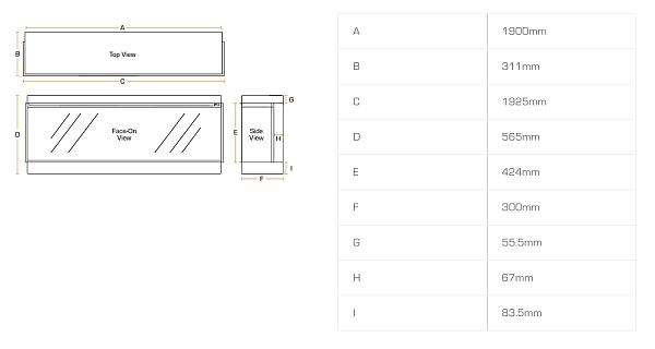 Трехсторонний электрокамин с обогревом BRITISH FIRES New Forest 1900 with Signature logs - 1900 мм_10 Трехсторонний электрокамин с обогревом BRITISH FIRES New Forest 1900 with Signature logs - 1900 мм_10