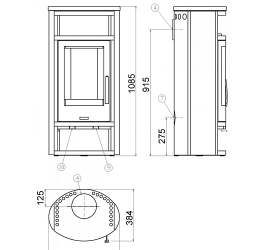 Печь-камин Polar 4 песчаник_1 Печь-камин Polar 4 песчаник_1