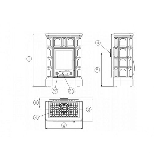 Кафельная печь Britania K - вставка комбо, кафельный цоколь коричневая, с теплообменником_1 Кафельная печь Britania K - вставка комбо, кафельный цоколь коричневая, с теплообменником_1