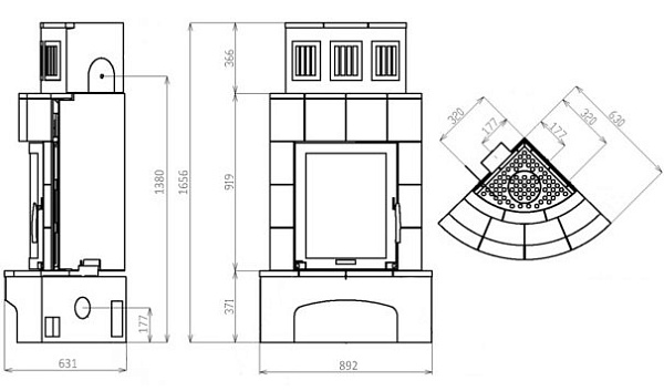 Керамическая печь NORMANDIE угловой_1 Керамическая печь NORMANDIE угловой_1
