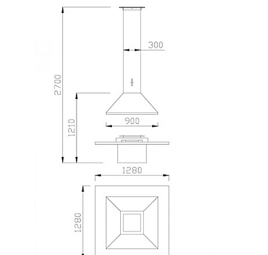 Камин Vulcano, без стекла, сталь, черный (Traforart)_1 Камин Vulcano, без стекла, сталь, черный (Traforart)_1