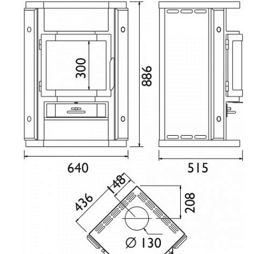 Печь-камин Skandik 6 сталь_1 Печь-камин Skandik 6 сталь_1