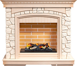 Каминокомплект Dimplex Glasgow очаг Cassette 400 LNH-INT (с дровами) слоновая кость с патиной/белый Dimplex Glasgow очаг Cassette 400 LNH-INT (с дровами) слоновая кость с патиной/белый