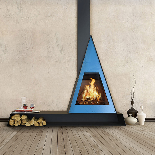 Камин Breda, фронтальный, верт.труба слева, чёрный, RAL (Traforart)_0 Камин Breda, фронтальный, верт.труба слева, чёрный, RAL (Traforart)_0