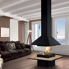 Камин Vulcano, без стекла, полка-под мрамор, черный (Traforart) Камин Vulcano, без стекла, полка-под мрамор, черный (Traforart)