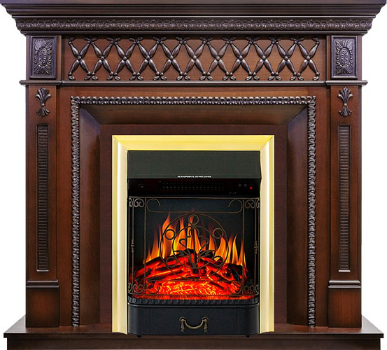 Royal Flame Alexandria очаг Majestic FX Brass махагон коричневый антик_0 Royal Flame Alexandria очаг Majestic FX Brass махагон коричневый антик_0