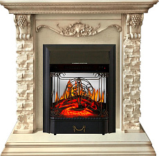 Каминокомплект Royal Flame Adriana с очагом Majestic FX M Black слоновая кость Royal Flame Adriana с очагом Majestic FX M Black слоновая кость
