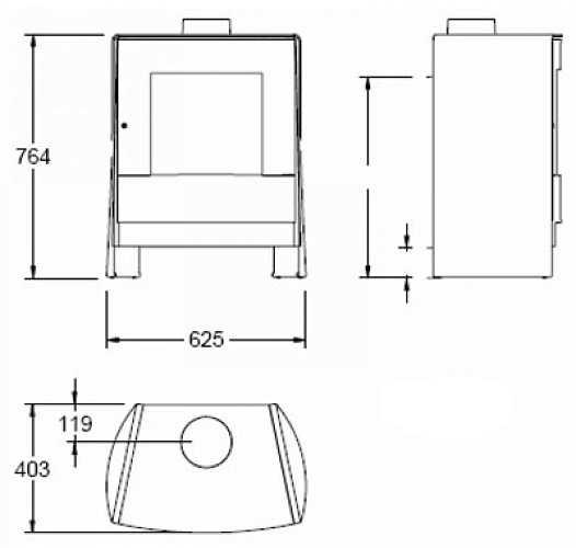Чугунная печь C33, графит (Efel/Nestor Martin)_1 Чугунная печь C33, графит (Efel/Nestor Martin)_1