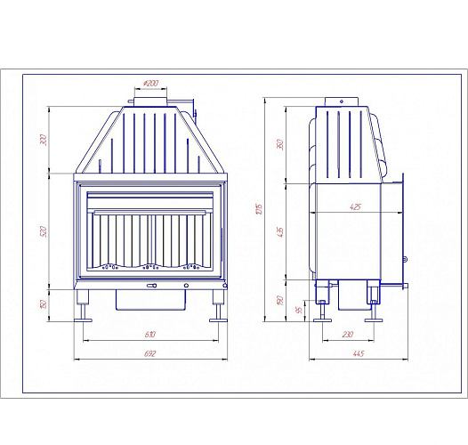 Каминная топка Экокамин альфа 700 т c теплообменником_1 Каминная топка Экокамин альфа 700 т c теплообменником_1