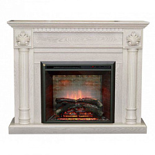Электрический каминокомплект RealFlame Carisa WT очаг Leeds 26 SD белый дуб RealFlame Carisa WT очаг Leeds 26 SD белый дуб