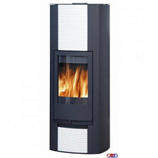 Печь-камин Turku АКВА черная сталь, с теплообменником Печь-камин Turku АКВА черная сталь, с теплообменником