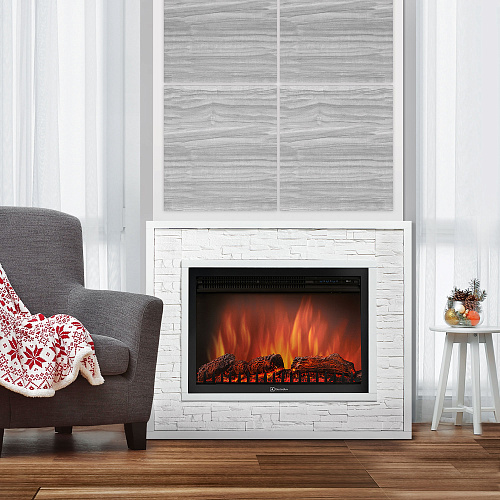 Каминокомплект:ОчагElectrolux EFP/P-3020LS с порталом Loft 30 камень белый, белая эмаль_2 Каминокомплект:ОчагElectrolux EFP/P-3020LS с порталом Loft 30 камень белый, белая эмаль_2