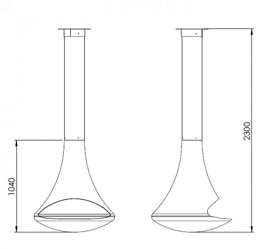 Камин DORIA центр., двухсторонний, без системы вращ., черный (Traforart)_1 Камин DORIA центр., двухсторонний, без системы вращ., черный (Traforart)_1