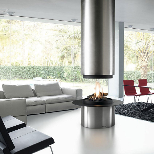 Камин Diamante, центральный, нерж. сталь, без стекла (Traforart)_0 Камин Diamante, центральный, нерж. сталь, без стекла (Traforart)_0