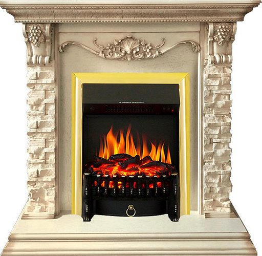 Royal Flame Adriana с очагом Fobos FX Brass слоновая кость_0 Royal Flame Adriana с очагом Fobos FX Brass слоновая кость_0
