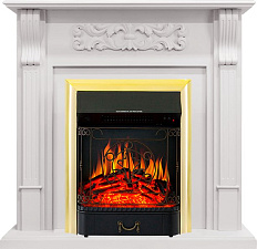 Каминокомплект Royal Flame Venice с очагом Majestic FX Brass фактурный белый Royal Flame Venice с очагом Majestic FX Brass фактурный белый