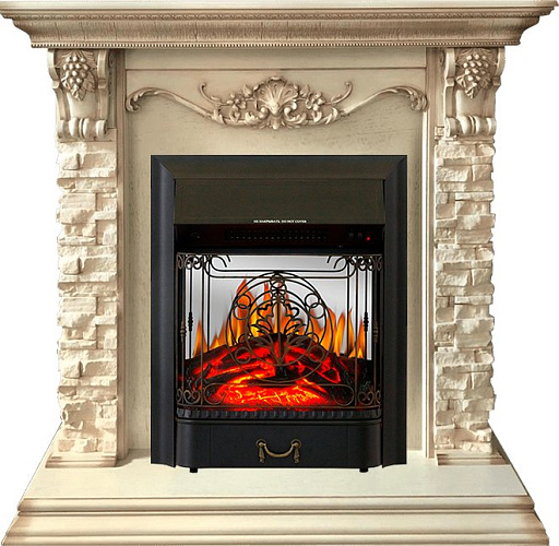 Royal Flame Adriana с очагом Majestic FX M Black слоновая кость_0 Royal Flame Adriana с очагом Majestic FX M Black слоновая кость_0