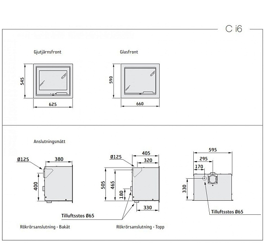 Contura i6, стеклянная дверца, черная ручка_1 Contura i6, стеклянная дверца, черная ручка_1