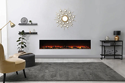 Электрокамин Трехсторонний электрокамин с обогревом BRITISH FIRES New Forest 2400 with Signature logs - 2400 мм Трехсторонний электрокамин с обогревом BRITISH FIRES New Forest 2400 with Signature logs - 2400 мм