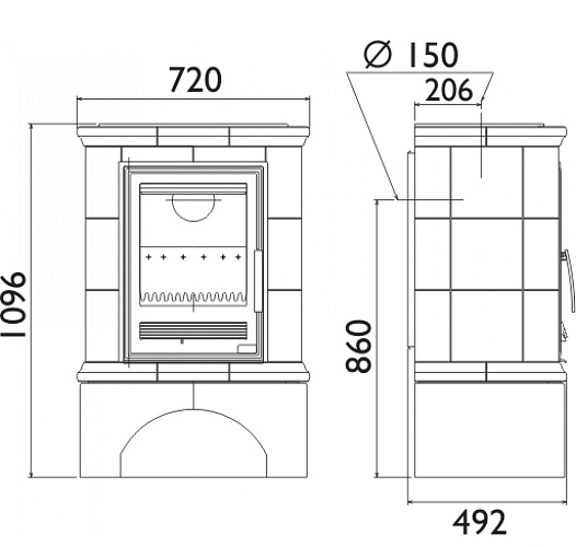 Кафельная печь Regina K белый цоколь вставка комбо_3 Кафельная печь Regina K белый цоколь вставка комбо_3