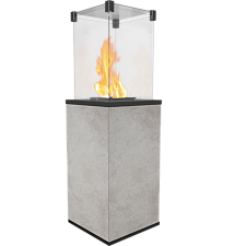 Газовый камин Kratki Patio/M/G31/37MBAR/Q/O/G Oxide Grigio керамогранит ручное управление Kratki Patio/M/G31/37MBAR/Q/O/G Oxide Grigio керамогранит ручное управление