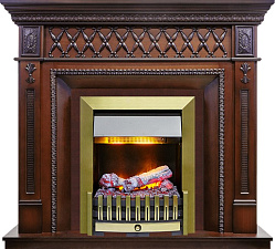 Каминокомплект Dimplex Alexandria очаг Danville Antique Brass FB2 махагон коричневый антик Dimplex Alexandria очаг Danville Antique Brass FB2 махагон коричневый антик