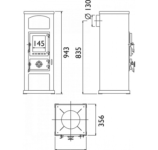 Печь-камин Star серая сталь_1 Печь-камин Star серая сталь_1