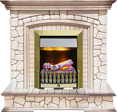 Каминокомплект Dimplex Preston очаг Danville Antique Brass FB2 белый/слоновая кость с патиной Dimplex Preston очаг Danville Antique Brass FB2 белый/слоновая кость с патиной