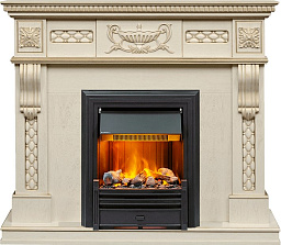 Каминокомплект Dimplex Corsica очаг Brookline Black слоновая кость с патиной Dimplex Corsica очаг Brookline Black слоновая кость с патиной