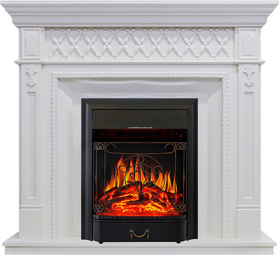 Royal Flame Alexandria очаг Majestic FX Black махагон коричневый антик_1 Royal Flame Alexandria очаг Majestic FX Black махагон коричневый антик_1