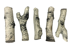 Керамические дрова для биокамина Керамические дрова береза Керамические дрова береза