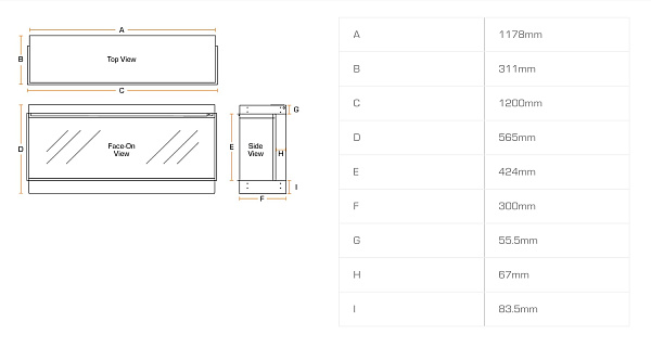 Трехсторонний электрокамин с обогревом BRITISH FIRES New Forest 1200 with Signature logs - 1200 мм_9 Трехсторонний электрокамин с обогревом BRITISH FIRES New Forest 1200 with Signature logs - 1200 мм_9