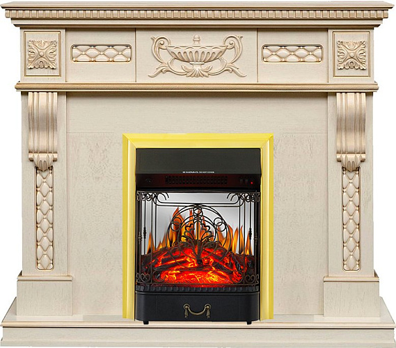Royal Flame Corsica с очагом Majestic FX M Brass слоновая кость с патиной_0 Royal Flame Corsica с очагом Majestic FX M Brass слоновая кость с патиной_0