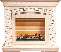 Каминокомплект Dimplex Glasgow очаг Cassette 600 LNH-INT (с дровами) слоновая кость с патиной/белый Dimplex Glasgow очаг Cassette 600 LNH-INT (с дровами) слоновая кость с патиной/белый