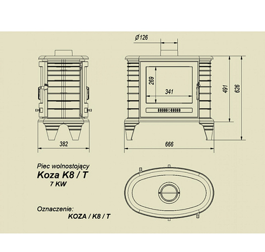 Печь-камин (буржуйка) Koza/K8/T_2 Печь-камин (буржуйка) Koza/K8/T_2