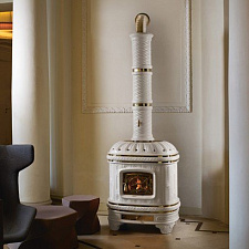 Печь Castellana, white craquele, с колонной (Sergio Leoni) Печь Castellana, white craquele, с колонной (Sergio Leoni)